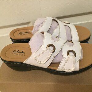 Clarks Women's Merliah 2 White Comfort Sandals Size 7N NEW IN BOX #81730